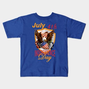 4th of July 1776  American independence day design Kids T-Shirt